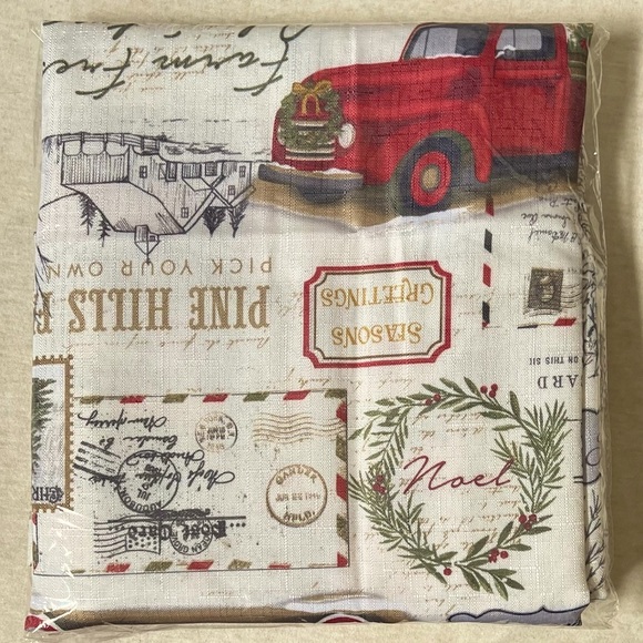 Christmas Tree Farmhouse Fabric Holiday Tablecloth - Picture 4 of 5